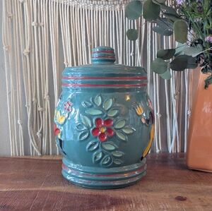 Vintage 1940s Red Wing Dancing Peasants Hand-Painted Cookie Jar